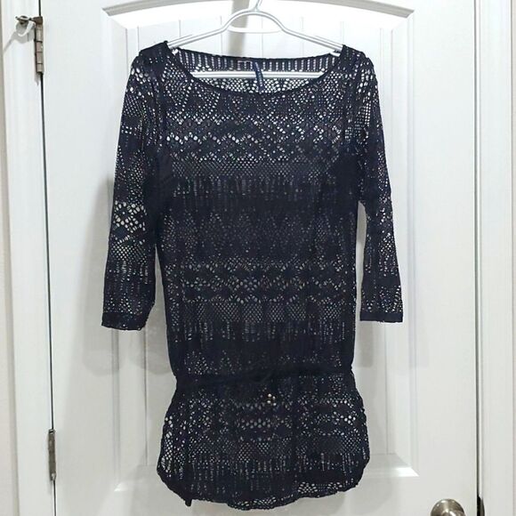 Ralph Lauren Womans Black Lace Coverup,  Size Small - Picture 1 of 4